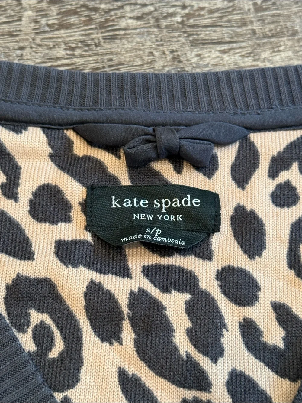NWT Kate Spade Leopard Print Two-Piece Jogger Pajama Set - Tan and Black Small